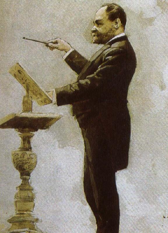 johannes brahms dvorak conducting at the chicago world fair in 1893 oil painting image